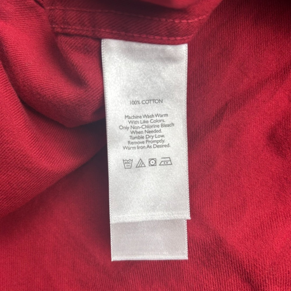 Eddie Bauer Relaxed Fit 2 Pocket Flannel Button Up Long Sleeve Shirt Mens XL Red - Picture 13 of 16